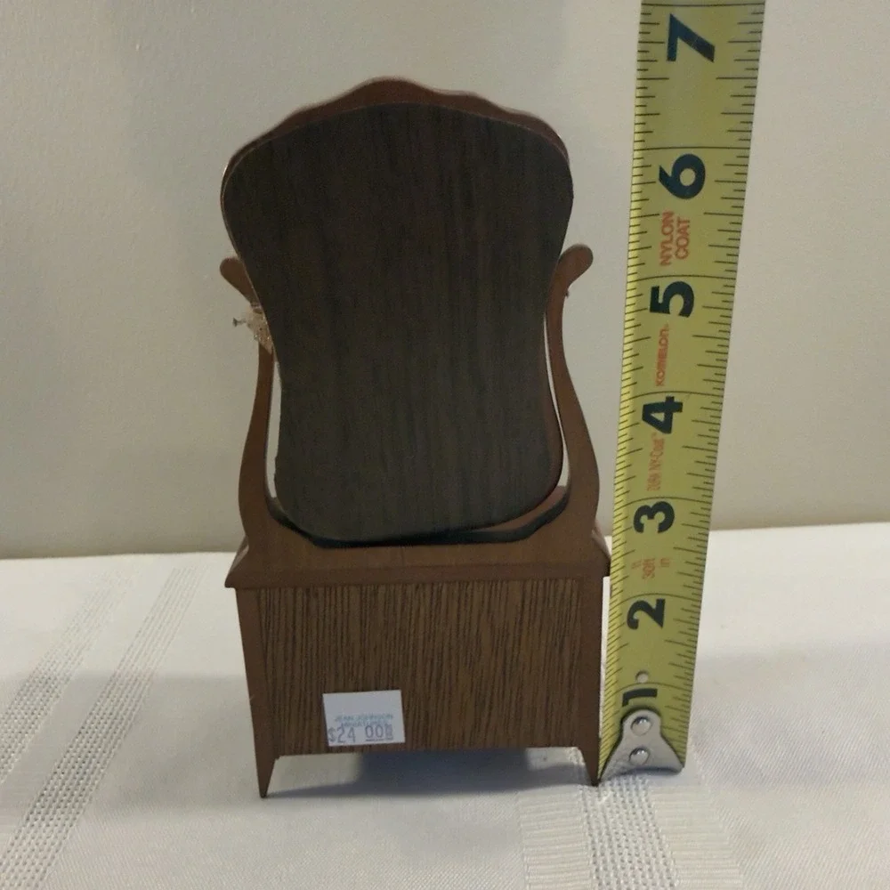 Miniature Wood Dollhouse Dresser Vanity Swivel Mirror & Drawers 1:12 Scale